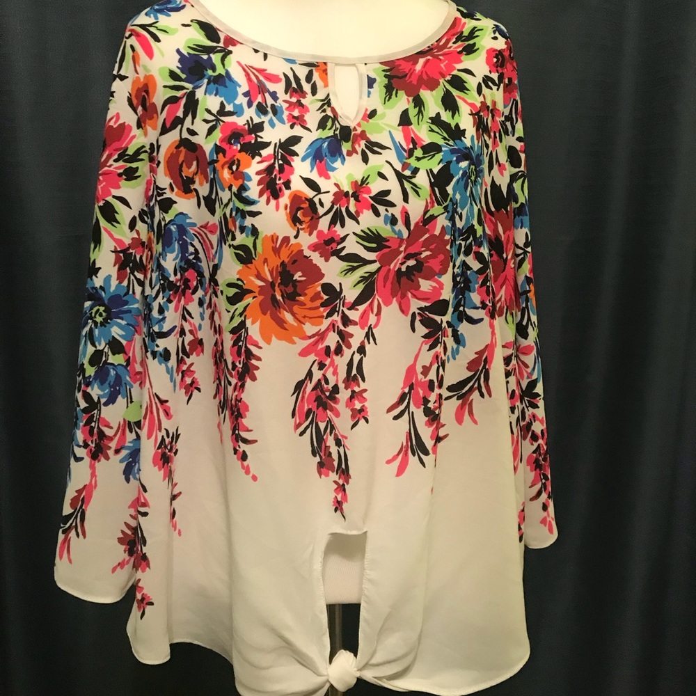 Sheer floral blouse